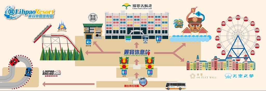 【台中景點】麗寶樂園一日遊全攻略,親子版與刺激版,這樣玩就對了! - 第6張圖 麗寶樂園地圖