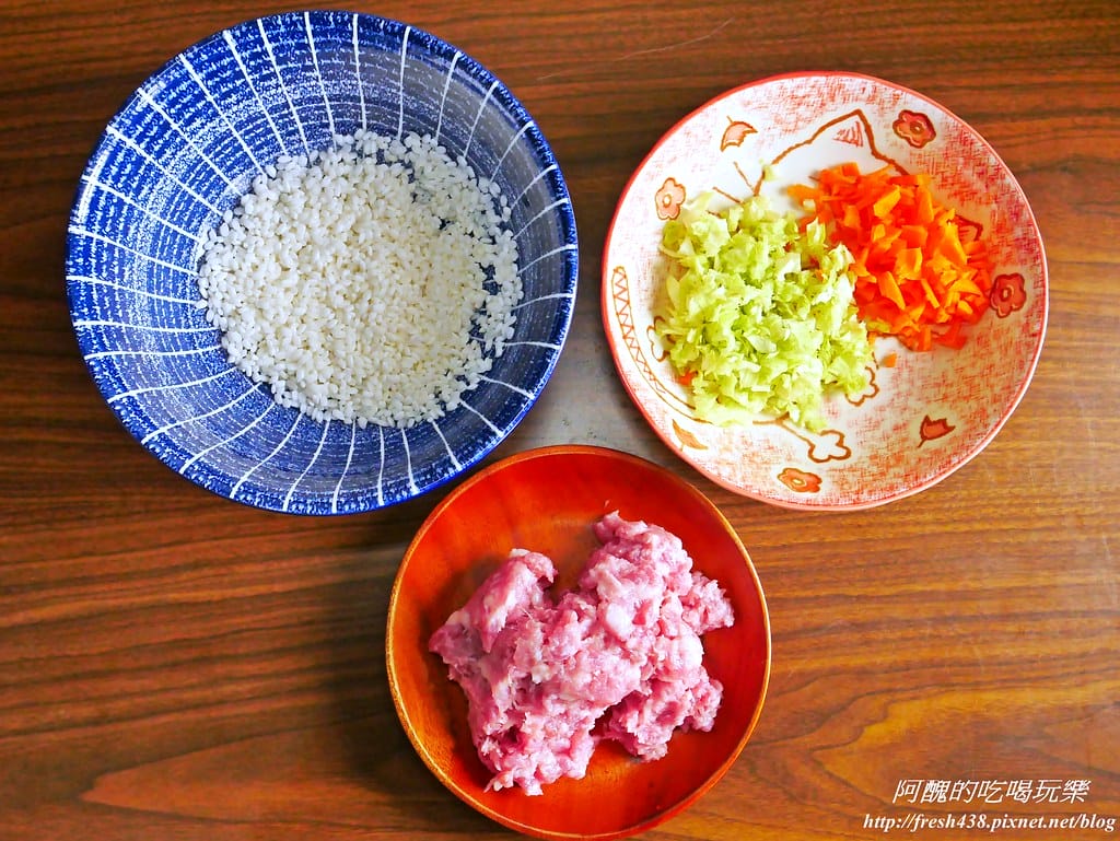 【電鍋食譜】珍珠丸子,蔬食與肉類這樣調配,當正餐或點心都超營養,白米製作更好消化,更適合寶寶食用哦! - 第2張圖 P1600029