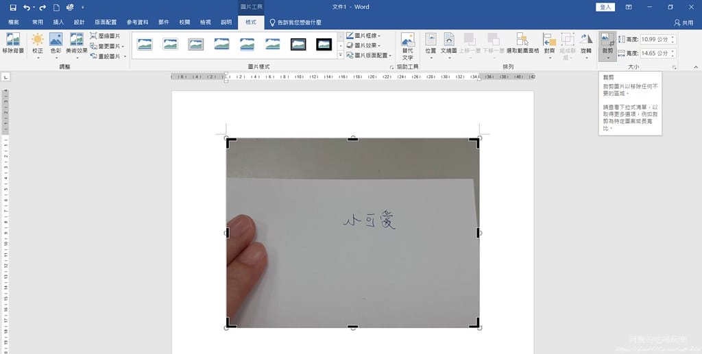 Word電子簽名檔,不用列印紙本,線上簽名超方便。 - 第5張圖 4剪裁成合適的大小。
