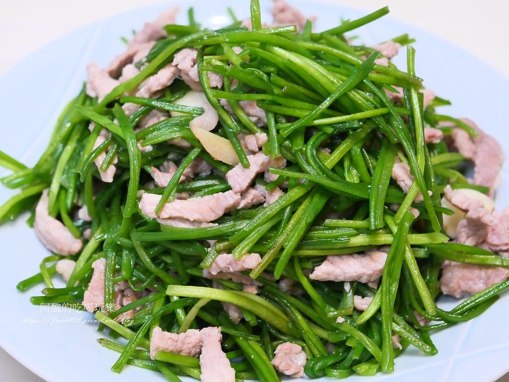 水蓮炒肉絲,清脆爽口,這樣煮不會過老,好吃度破表。 - 第12張圖 P1067062
